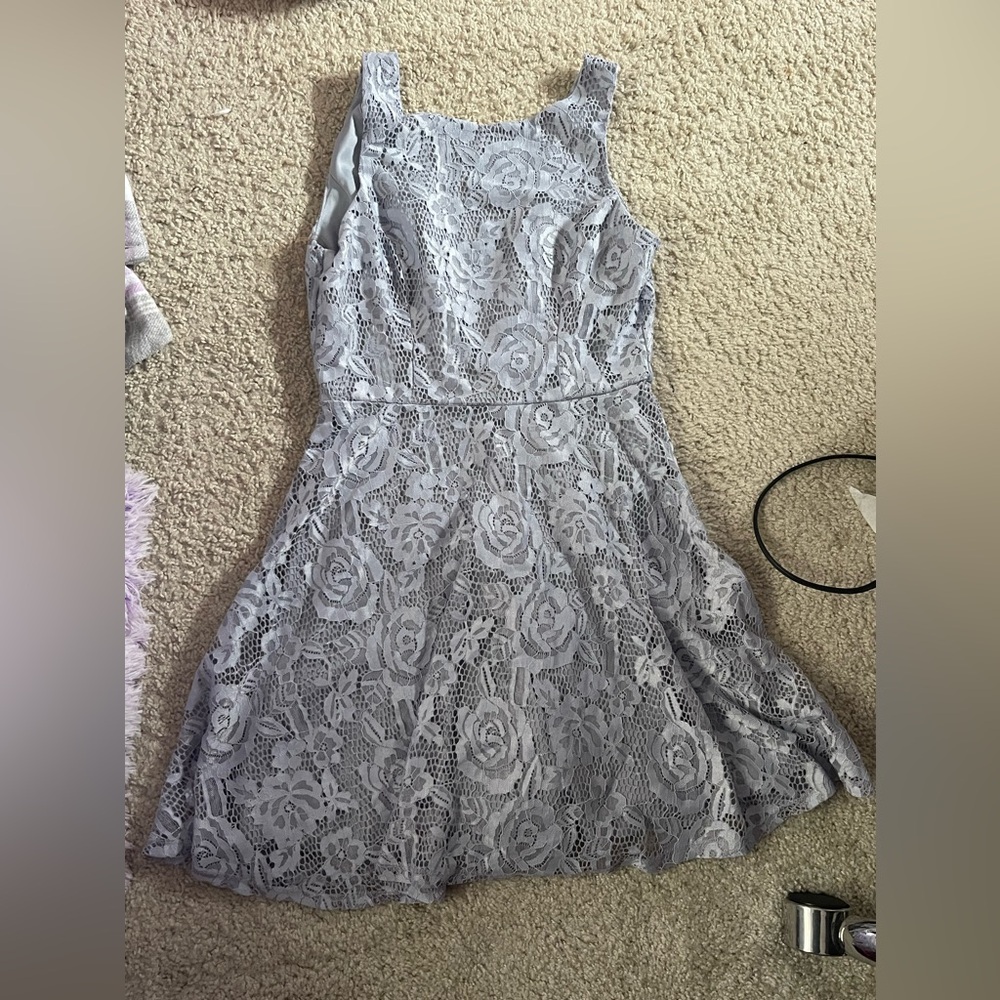 blue floral dress